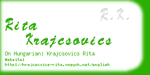 rita krajcsovics business card